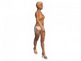 Sexy bikini woman 3d model preview