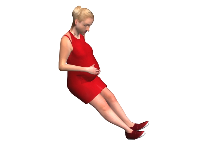 Pregnant woman sitting in chair 3d rendering