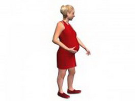 Pregnant woman standing 3d model preview