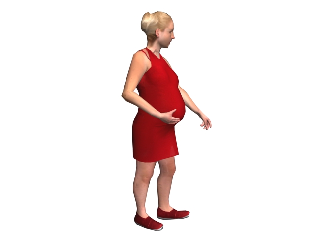 Pregnant woman standing 3d rendering
