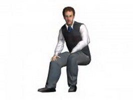 Businessperson sitting 3d model preview