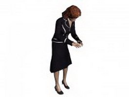 Business lady working 3d model preview