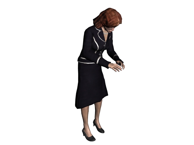 Business lady working 3d rendering