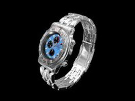 Fashionable wristwatch 3d model preview