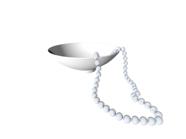 Pearl necklace 3d rendering