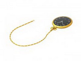 Gold pocket watch 3d preview