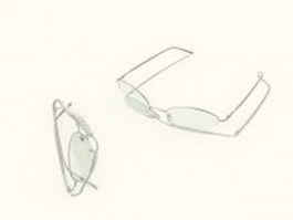 Semi rimless eyeglasses 3d model preview