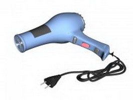 Twin turbo hair dryer 3d model preview
