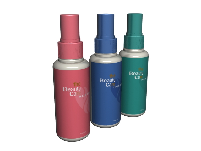 Beauty care hair spray 3d rendering