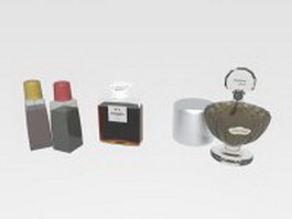Set of 4 perfume bottles 3d model preview