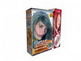 Hair coloring box 3d model preview