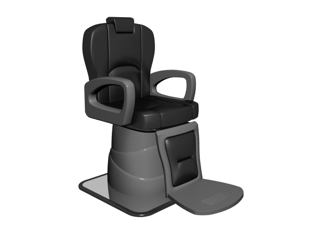 Modern barber chair 3d rendering