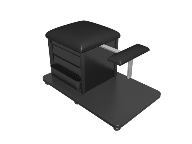 Salon stool with storage cabinet 3d rendering