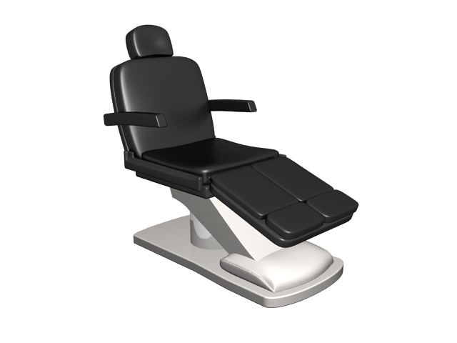 Black salon chair 3d rendering