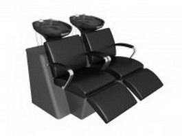 Double seat shampoo chair 3d model preview