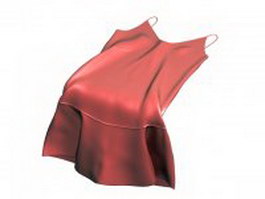 Silk slip dress 3d model preview