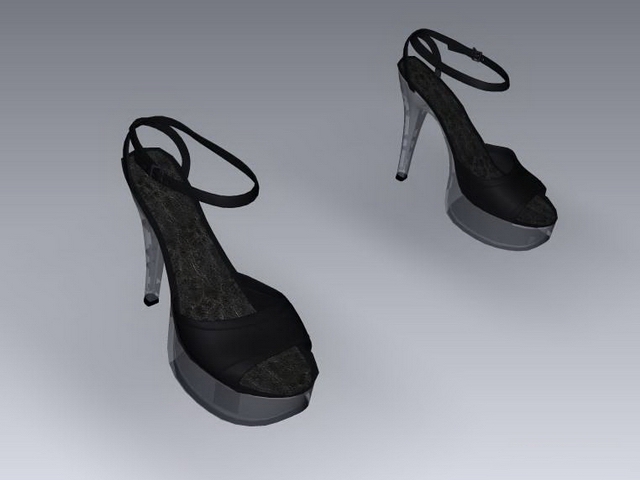 High-heeled sandals 3d rendering
