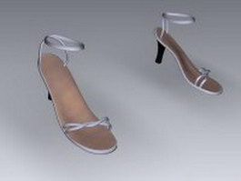 Strappy high heel sandals 3d model preview