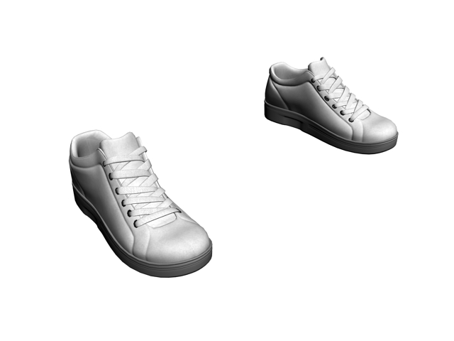 Men's white trainer shoe 3d rendering