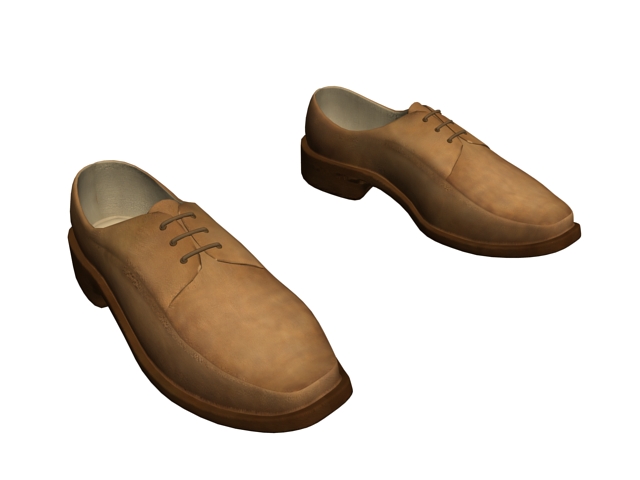 Suede Derby shoes 3d rendering