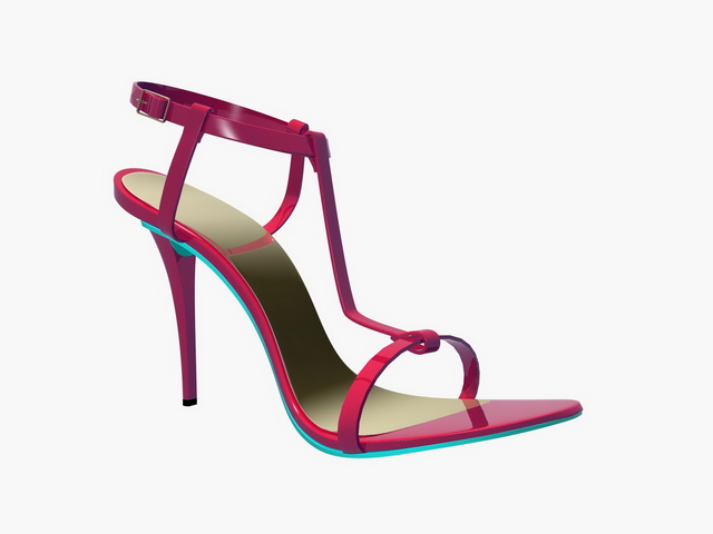 Fashion high heel sandals 3d rendering