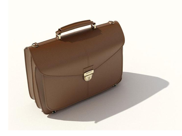 Leather briefcase 3d rendering