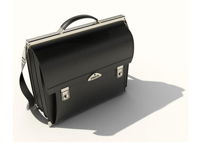 Black briefcase bag for men 3d rendering
