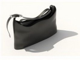 Black leather handbag 3d model preview