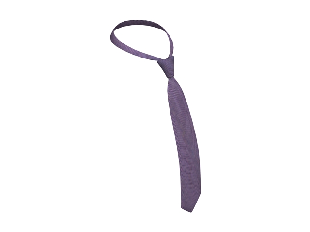 Purple necktie 3d rendering