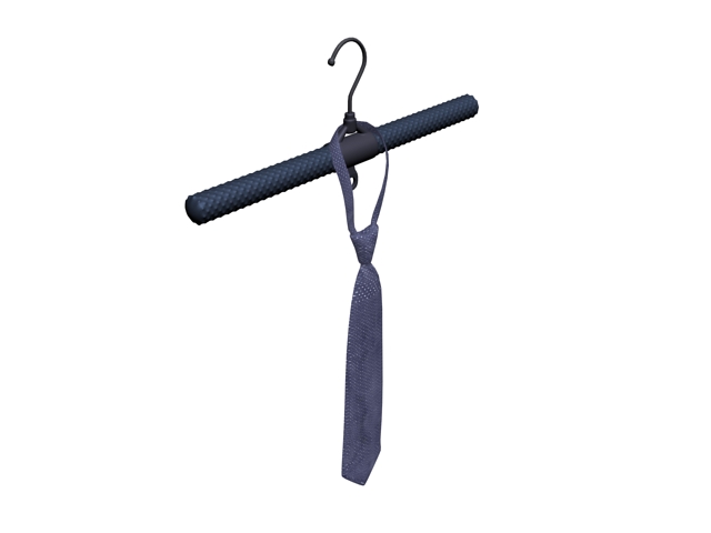 Blue tie on hanger 3d rendering