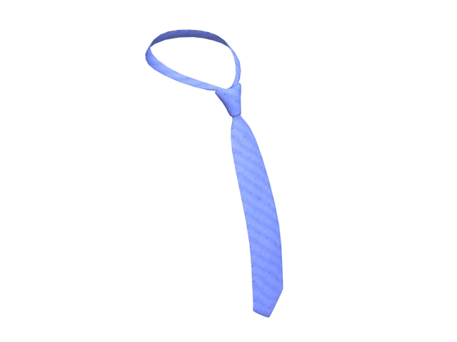 Light blue striped tie 3d rendering