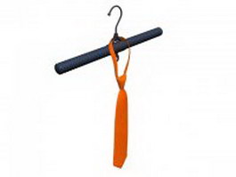 Orange paisley tie 3d model preview