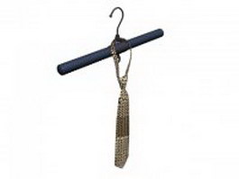 Paisley tie on hanger 3d model preview