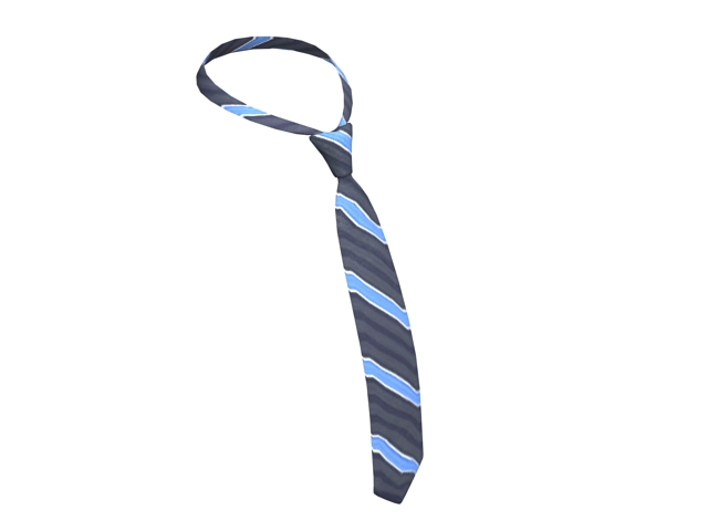 Blue striped tie 3d rendering
