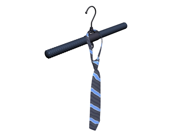 Blue striped tie 3d rendering