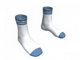 Crew socks in white 3d preview