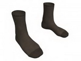Brown polo socks 3d model preview
