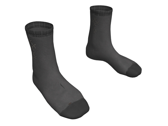 Grey dress socks 3d rendering