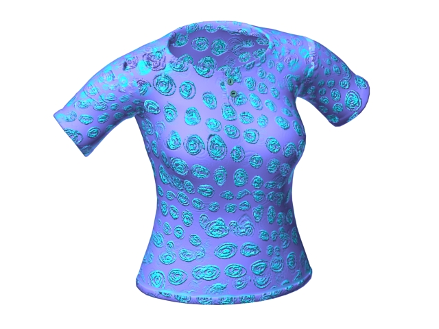Short sleeve henley shirt for women 3d rendering