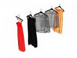 Shirts and dresses 3d model preview