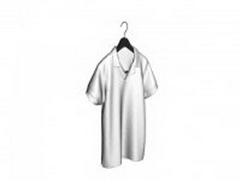White polo shirt 3d model preview