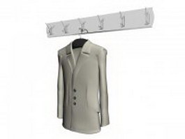 Casual sport coat on the hanger 3d model preview