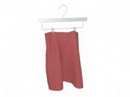 A-line skirt on hanger 3d model preview