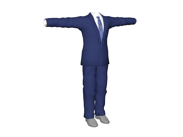Blue business suits for men 3d rendering