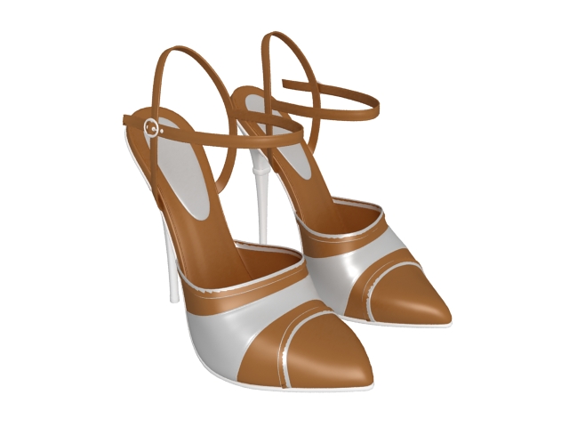 Strappy high heel dress shoes 3d rendering