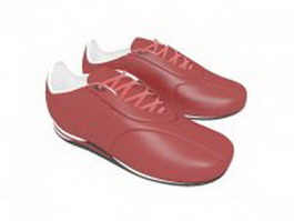 Women's red athletic shoes 3d model preview