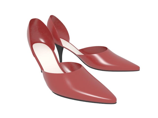 Red ballroom shoes for women 3d rendering