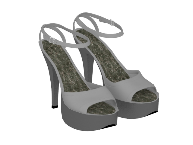 Women's platform sandals shoes 3d rendering