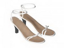Women's sandals with straps 3d model preview