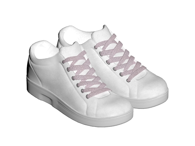 White tennis shoes 3d rendering